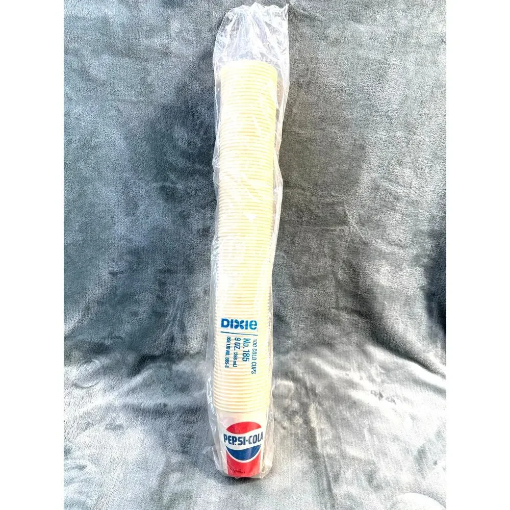 Vintage Pepsi Cola Dixie Cold Paper Cups 9oz 100ct NOS Sealed Retro Collectibles